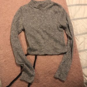 Grey crop top sweater
